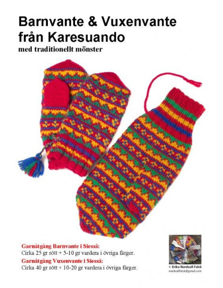Stickbeskrivning Barnvante & vuxenvante från Karesuando