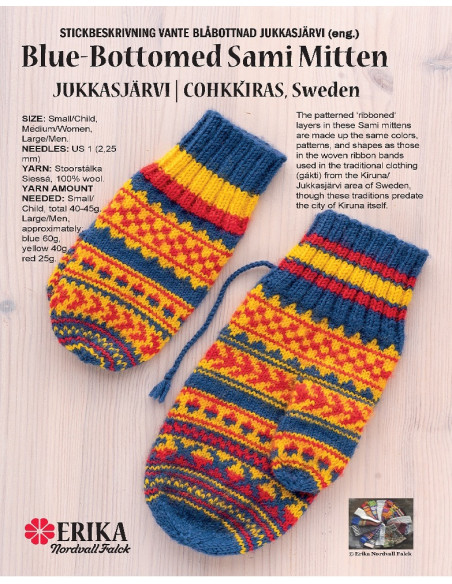 Stickbeskrivning Blue Sami Mitten