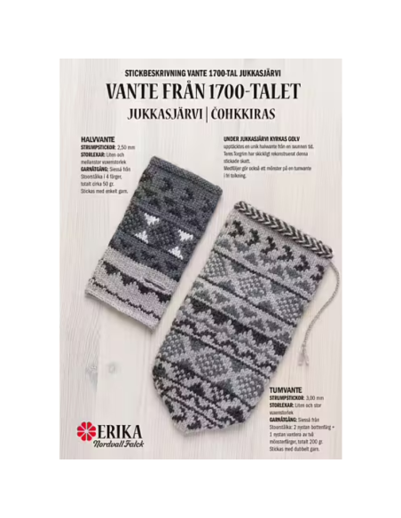 Stickbeskrivning Vante från 1700-talet
