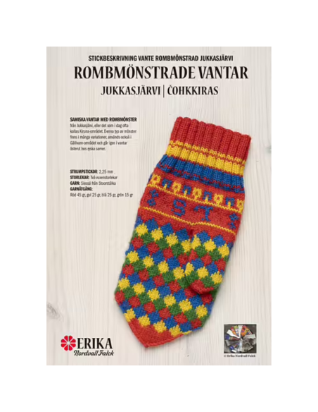 Stickbeskrivning Rombmönstrade vantar